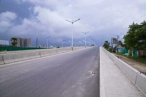 Non-stop Speed way Purbachal expressway road in Dhaka-Bangladesh photo