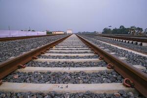 Bhanga Railway junction track in bangladesh photo