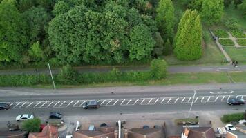 High Angle footage of British Town During sunset video