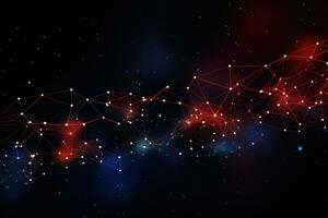 AI generated Abstract polygonal space low poly dark background with connecting dots and lines, Abstract digital background of points and lines, Plexus, Big data, Network or connection, AI Generated photo