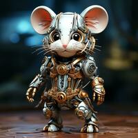 AI generated 3d Robot mouse photo