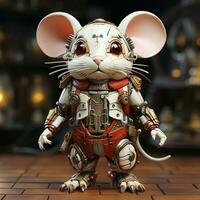 ai generado 3d robot ratón foto