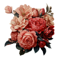 AI generated vintage flora clipart,generative ai. png