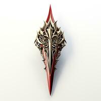 AI generated 3d spear white background photo