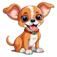 ai generado contento perrito icono con meneando cola, adorable mascota, linda perro - juguetón perro, alegre canino, sonriente peludo amigo png