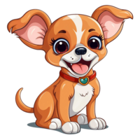 ai generato contento cucciolo icona con scodinzolante coda, adorabile animale domestico, carino cane - giocoso cane, gioioso canino, sorridente peloso amico png