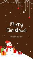 Cute Simple Flat Minimalism Christmas And New Year Delight Vector Illustration Vertical Card Design