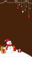 Cute Simple Flat Minimalism Illustration Of Christmas And New Year Delight Looping Animation Blank Vertical Video Background