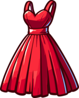 AI generated illustration of a red dress no background .,ai generated . png