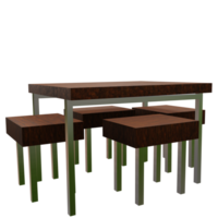 3 D illustration of simple dining table png