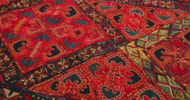 Samarkand carpet is handmade, made according to ancient classical technologies. It is covered with national patterns and ornaments. video