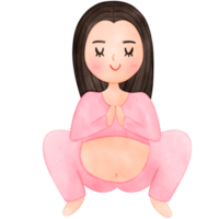 zwanger yoga, vrouw, mediteren png