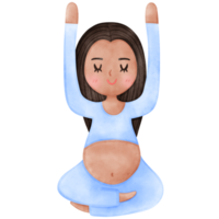 zwanger yoga, vrouw, mediteren png