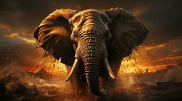 AI generated amazing elephant wallpaper photo