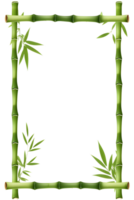 AI generated Bamboo frame border PNG transparent background