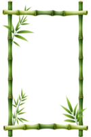 AI generated Bamboo frame border PNG transparent background