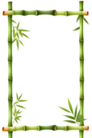 AI generated Bamboo frame border PNG transparent background