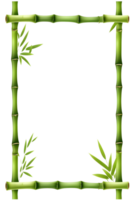 AI generated Bamboo frame border PNG transparent background