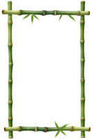 AI generated Bamboo frame border PNG transparent background