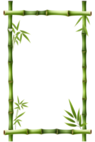AI generated Bamboo frame border PNG transparent background