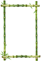 ai gegenereerd bamboe kader grens PNG transparant achtergrond