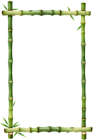 AI generated Bamboo frame border PNG transparent background