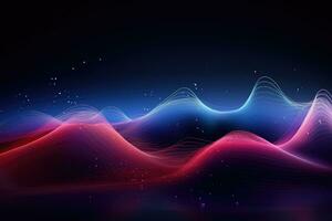 AI generated abstract background with dynamic waves, vector illustration, eps10, Abstract digital background featuring flowing waves and data points, AI Generated photo