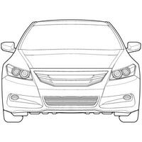 car outline blueprint vector. front view car with line art style. isolated car vector art. hand drawn car vector.