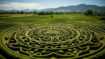 AI generated crop circle background photo