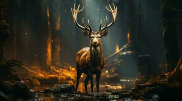 AI generated deer photo wallpaper