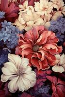 AI generated The bouquet is arranged in a way that highlights the beauty of each individual rose, and the different shades of red and yellow create a visually appealing contrast. photo