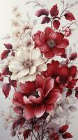 AI generated A bouquet of red roses is arranged in a vase in a way that showcases the delicate petals and vibrant colors of each flower. The roses are tightly clustered together photo