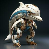 AI generated 3D dolphin cartoon robot photo