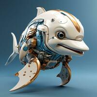 AI generated 3D dolphin cartoon robot photo