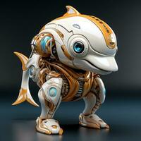 AI generated 3D dolphin cartoon robot photo