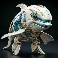 AI generated 3D dolphin cartoon robot photo