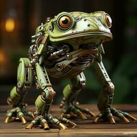 AI generated 3D frog cartoon robot photo