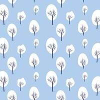 Snowy trees pattern design with forest Concept of active recreation. Happy winter holidays. Vector, illustration vector