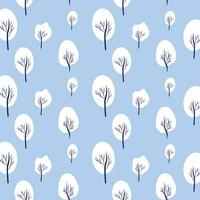 Snowy trees pattern design with forest Concept of active recreation. Happy winter holidays. Vector, illustration vector