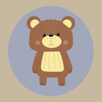 linda osito de peluche oso kawaii japonés dibujos animados vector