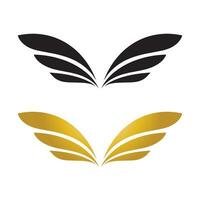 alas oro y negro pájaro logo vector ilustración modelo