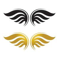 Wings gold and black bird  logo vector illustration template