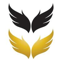 Wings gold and black bird  logo vector illustration template