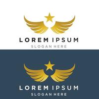 wings gold logo vector illustration template-vector