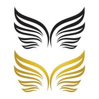 Wings gold and black bird  logo vector illustration template