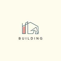 Building logo design vector premium