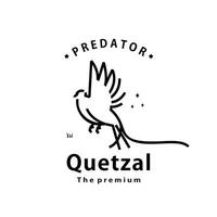 vintage retro hipster quetzal logo vector outline monoline art icon