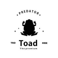 vintage retro hipster toad logo vector outline silhouette art icon