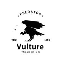 vintage retro hipster vulture logo vector outline silhouette art icon