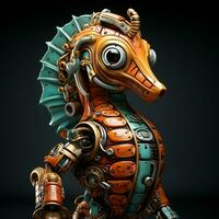 AI generated 3D seahorse robot photo